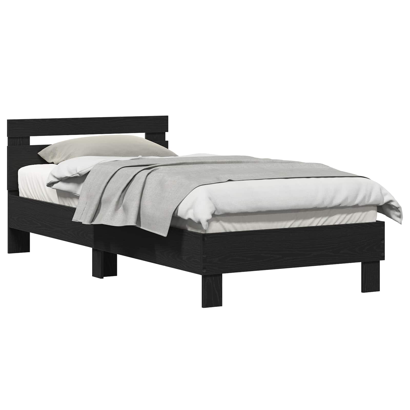 Sängram Svart Ek 203 x 95 x 70 cm Konstruerat trä