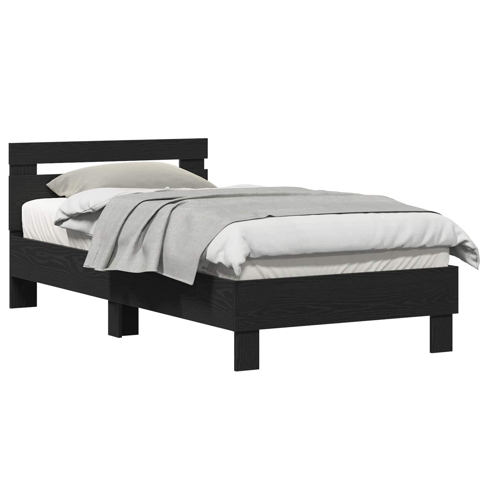 Sängram Svart Ek 193 x 95 x 88 cm Konstruerat trä