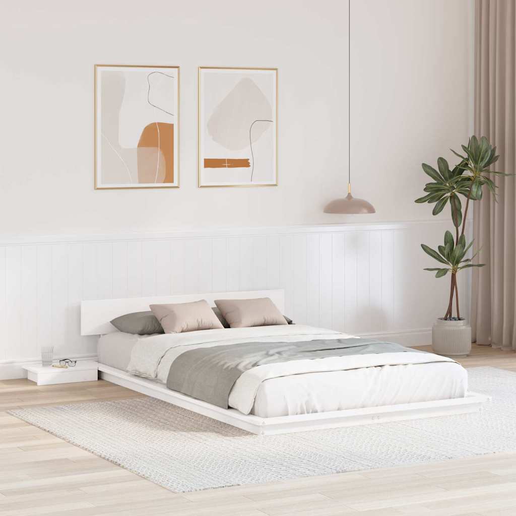 Sängram Vit 120 x 190 cm trä