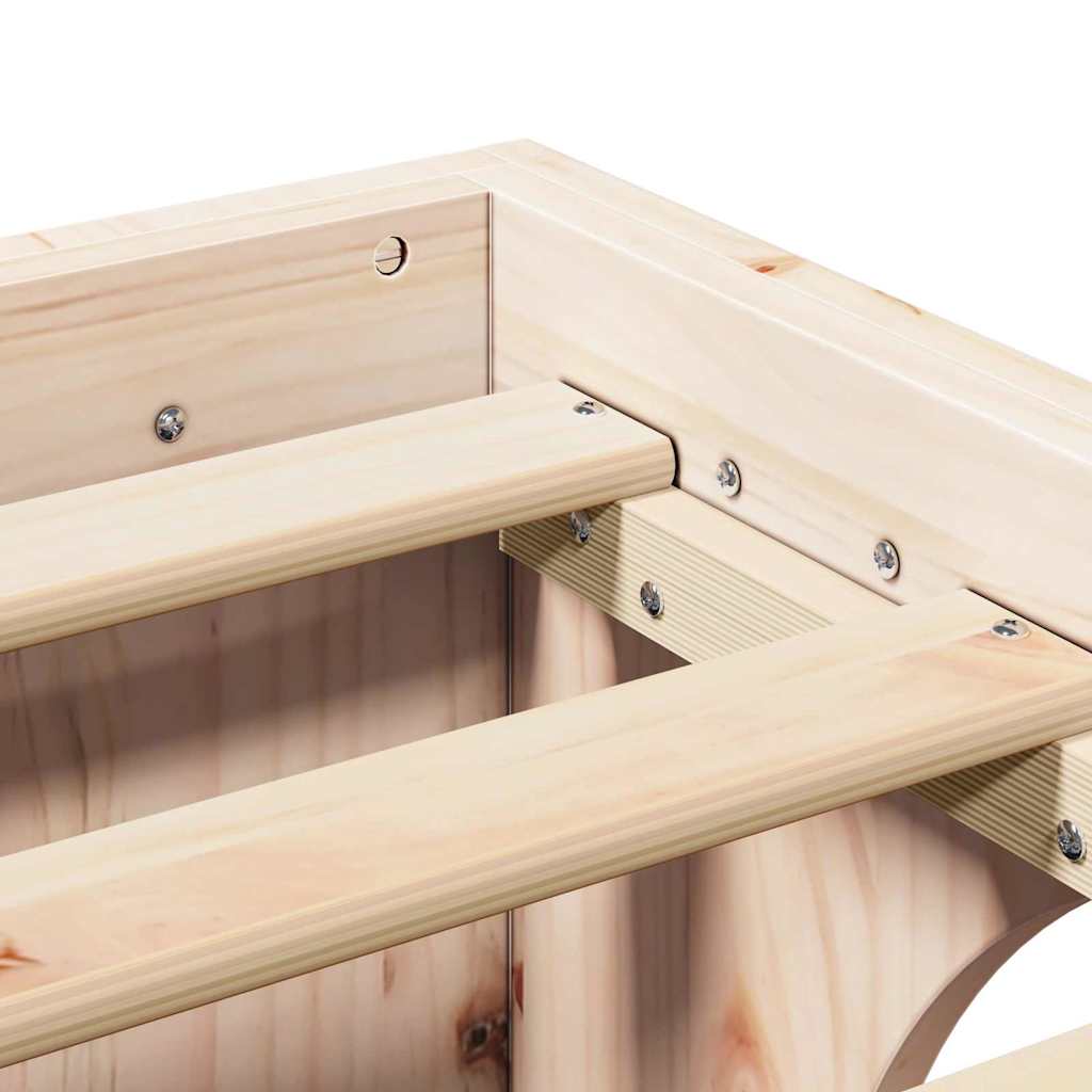 Sängram Naturfärg 140 x 200 cm Massiv furu