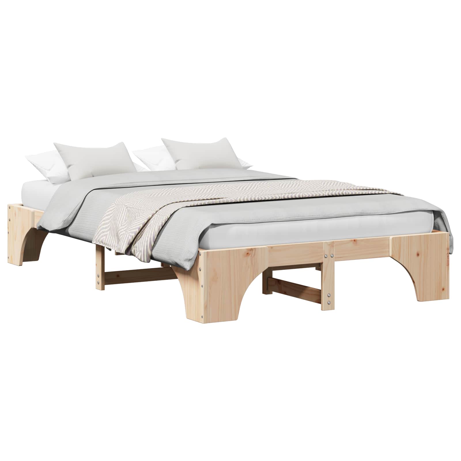 Sängram Naturfärg 140 x 190 cm Massiv furu