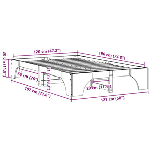 Sängram Massiv furu 120 x 190 cm Massiv furu