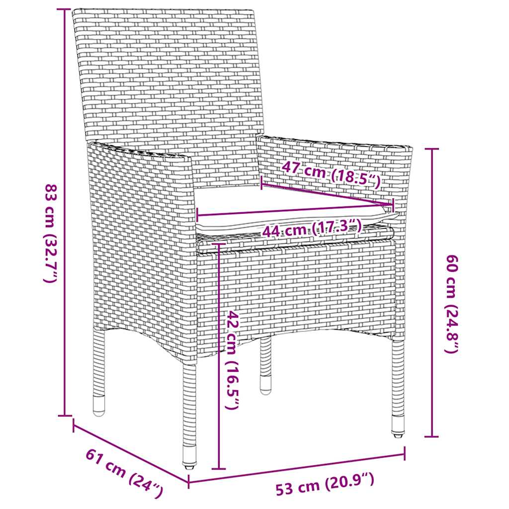 Trädgårdsmöbelset med kudde 5 pcs Beige konstrotting