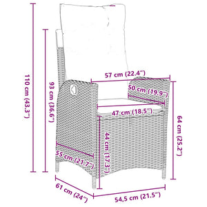 Trädgårdsmöbelset med kudde 5 pcs Svart konstrotting