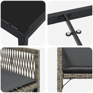 Trädgårdsmöbelset 5 pcs Grå konstrotting