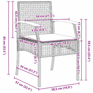 Trädgårdsmöbelset 5 pcs Svart konstrotting