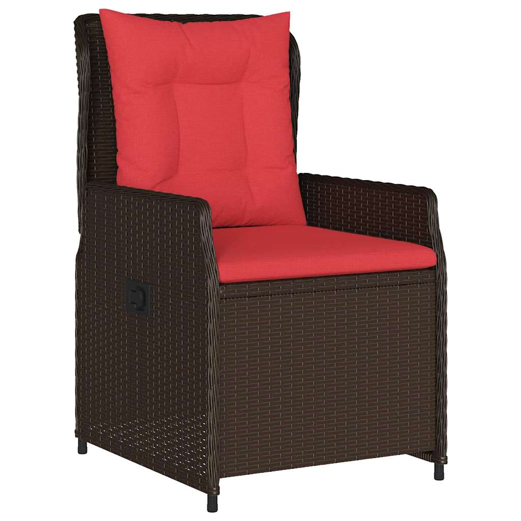 Trädgårdsmöbelset 7 pcs Brun Poly rattan