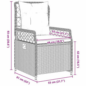 Trädgårdsmöbelset 5 pcs Grå konstrotting