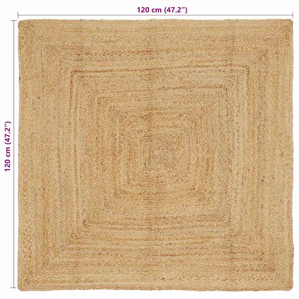 Områdesmatta Beige 120 x 120 cm Jute