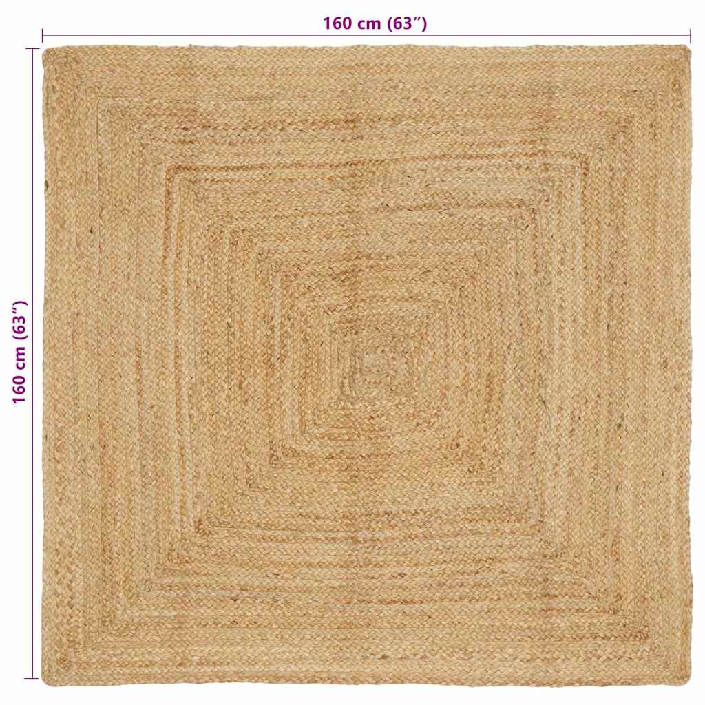 Områdesmatta Beige 160 x 160 cm Jute