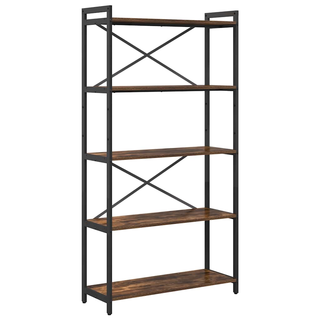 Hyllsystem 80 x 30 x 155 cm Konstruerat trä Rökt ek