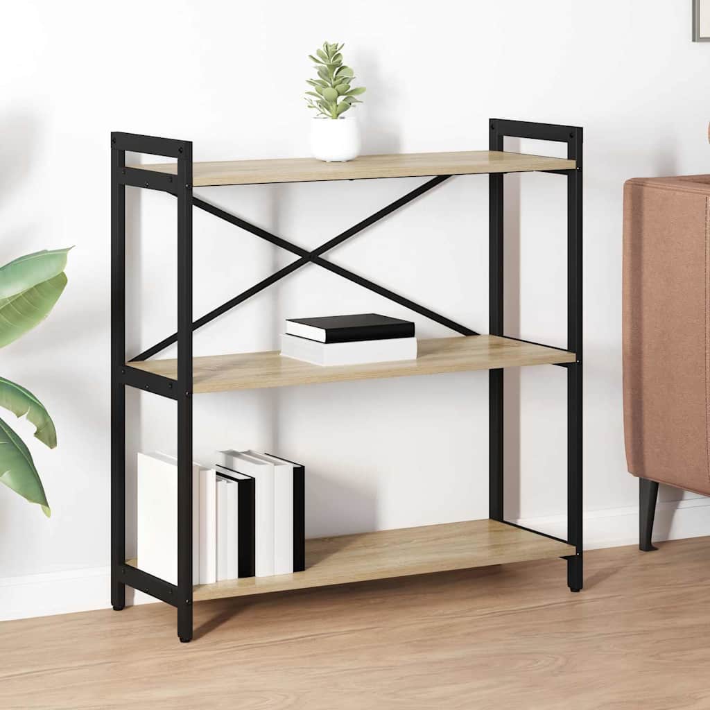Hyllsystem 80 x 30 x 85 cm Konstruerat trä Sonoma-ek