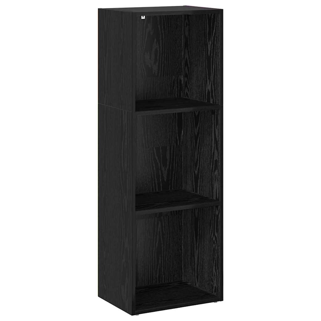 Hyllsystem 3 nivåer 40 x 30 x 114 cm Konstruerat trä Svart Ek