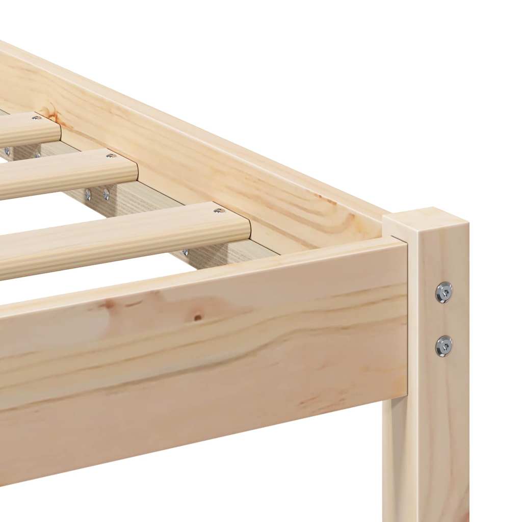 Sängram med huvudgavel Brun 120 x 200 cm Massiv furu