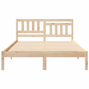 Sängram med huvudgavel Brun 120 x 200 cm Massiv furu