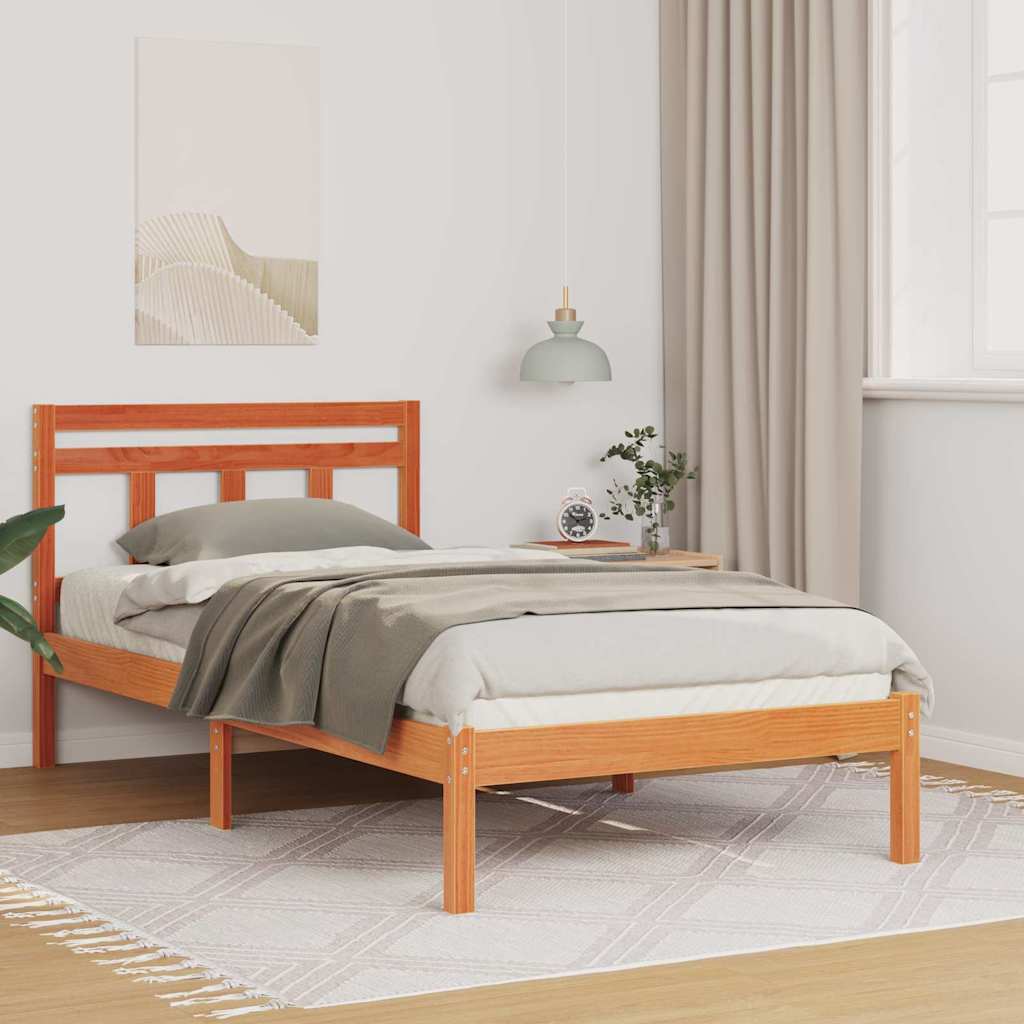 Sängram Brun 75 x 190 cm Massiv furu