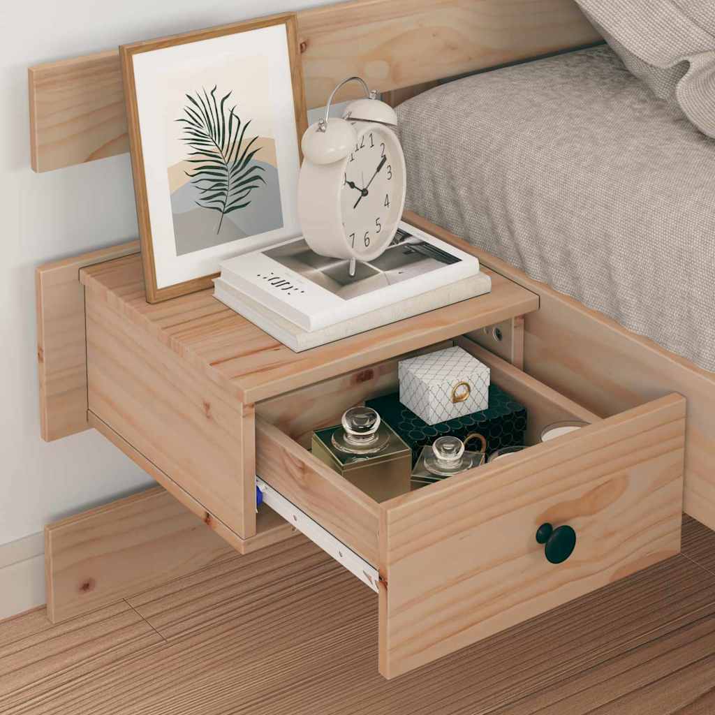 Sängram med huvudgavel Brun 75 x 190 cm Massiv furu