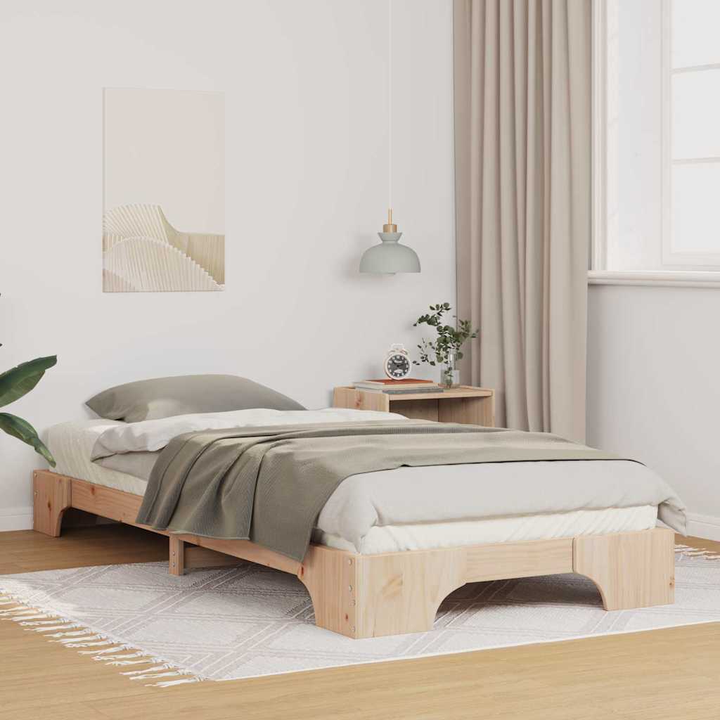 Sängram Brun 80 x 210 cm Massiv furu