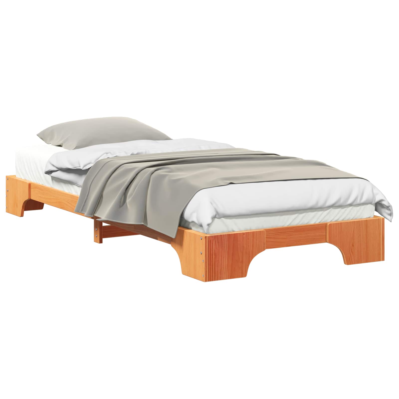 Sängram Brun 90 x 210 cm Massiv furu