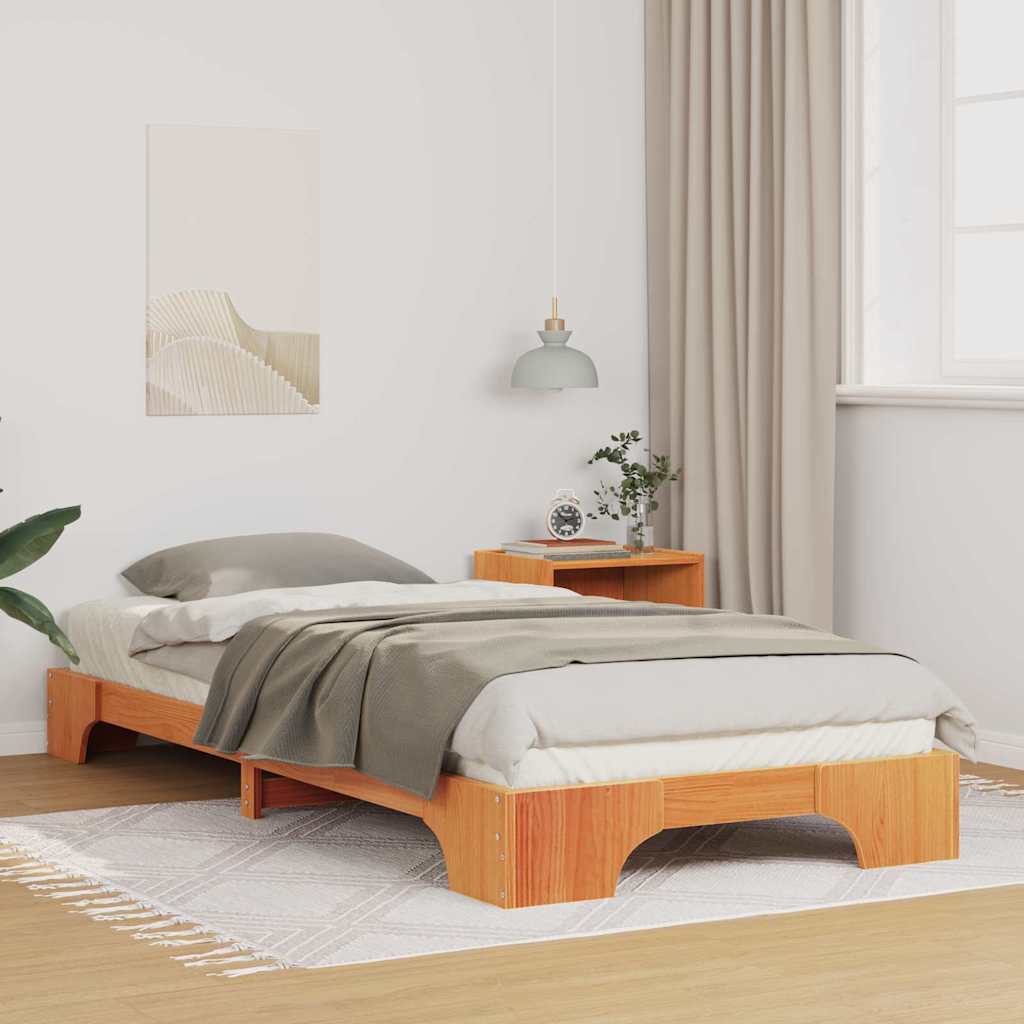 Sängram Brun 100 x 210 cm Massiv furu