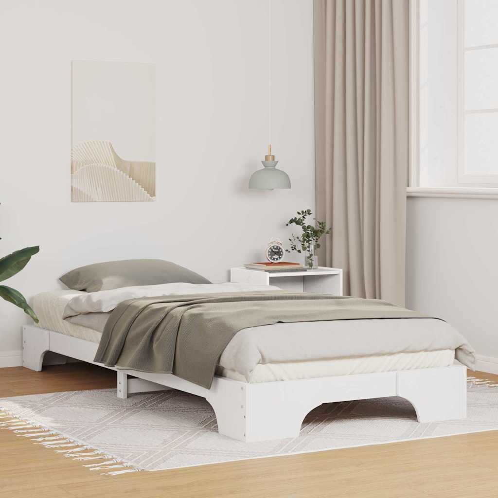 Sängram Vit 80 x 220 cm Massiv furu