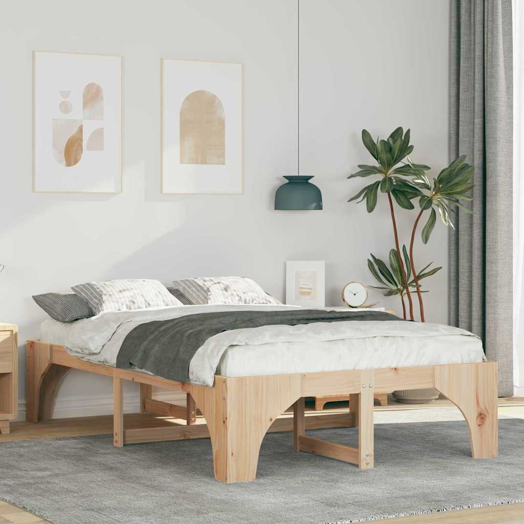 Sängram Brun 120 x 190 cm Massiv furu