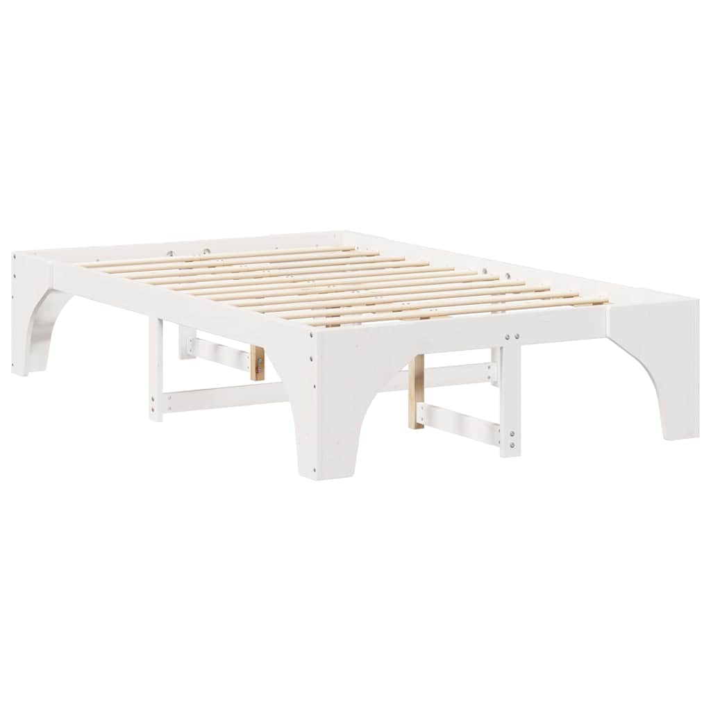 Sängram Vit 120 x 190 cm Massiv furu