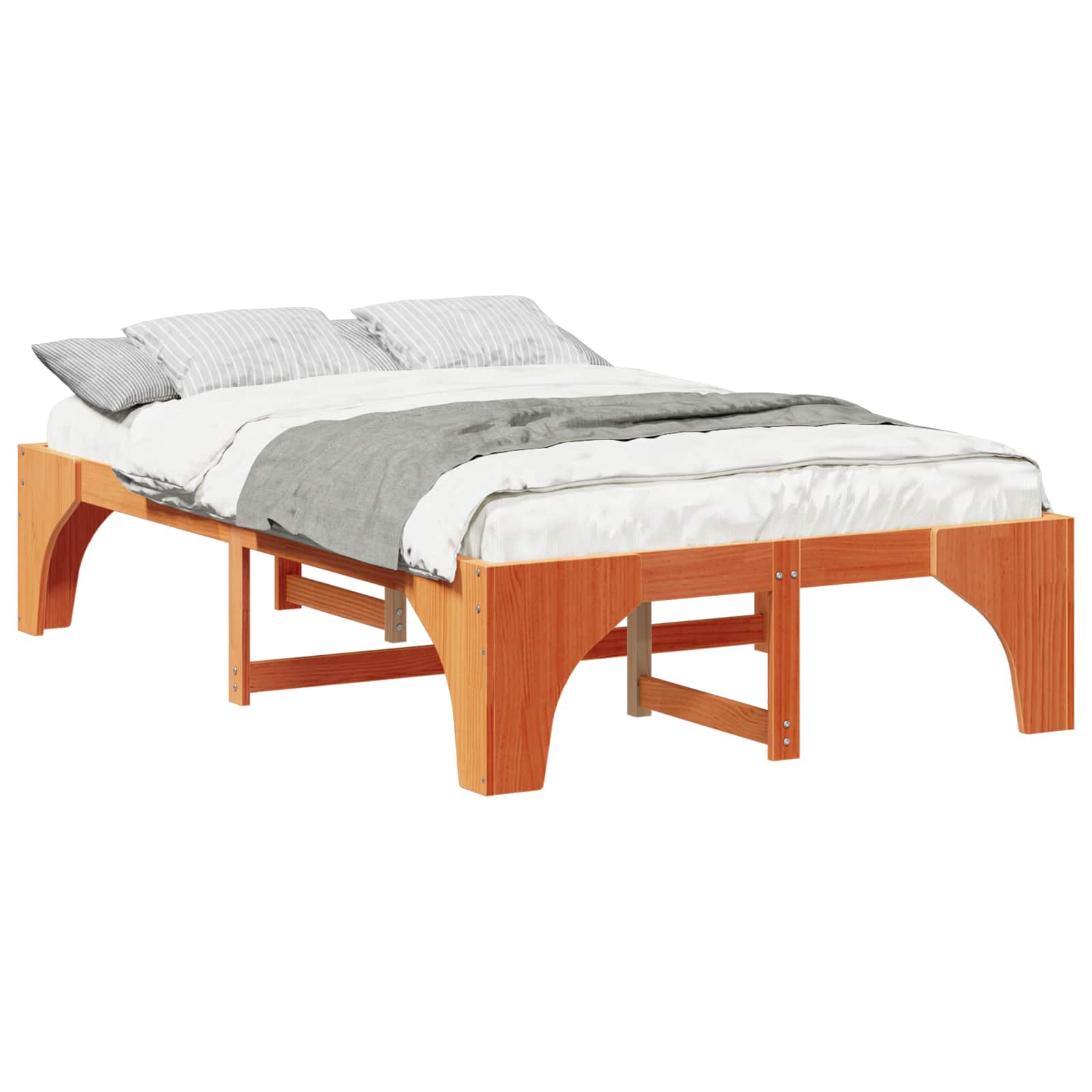 Sängram Brun 120 x 190 cm Massiv furu