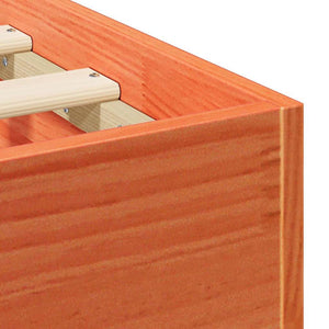 Sängram med lagring Brun 135 x 190 cm Massiv furu