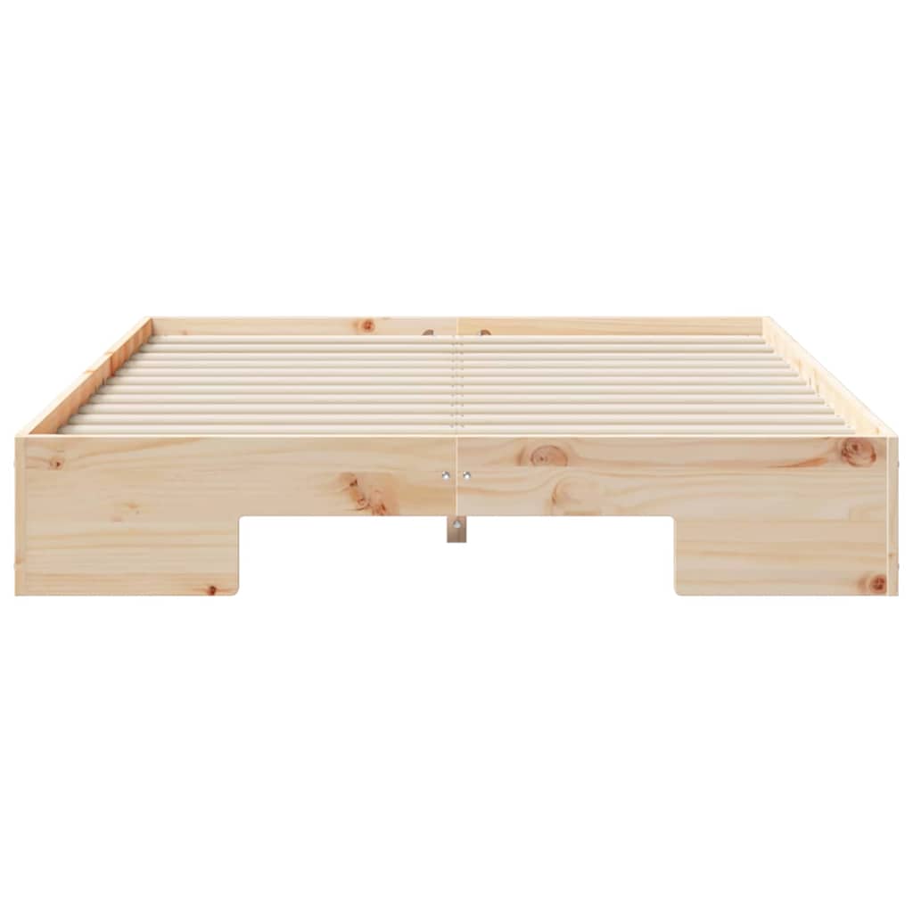 Sängram med lagring Brun 120 x 190 cm Massiv furu