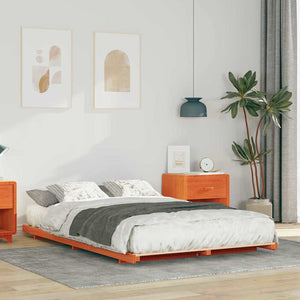 Sängram Vaxbrun 140 x 190 cm Massiv furu