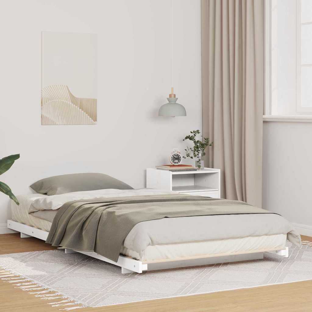 Sängram Vit 100 x 210 cm Massiv furu