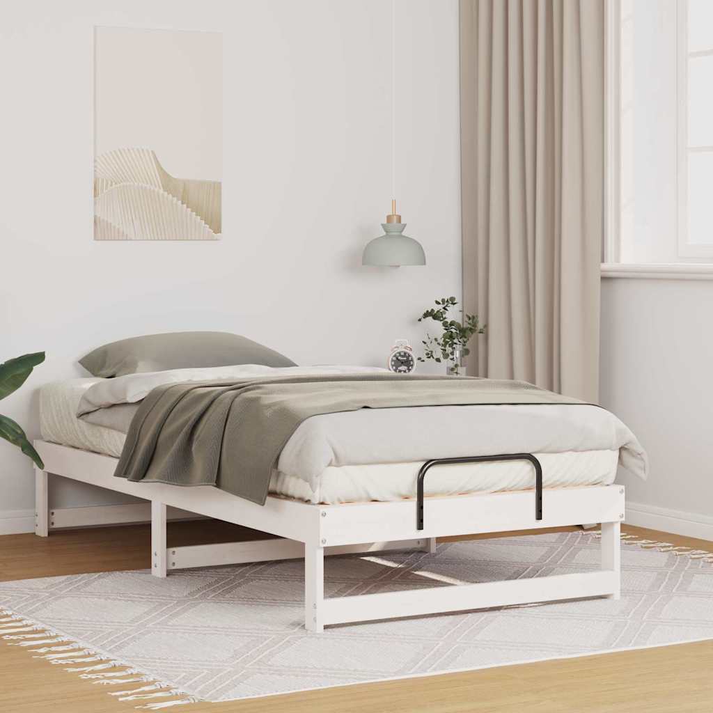 Sängram Vit 90 x 200 cm Massiv furu