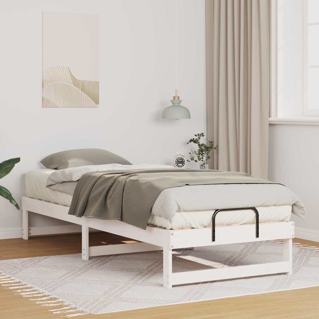 Sängram Vit 80 x 200 cm Massiv furu