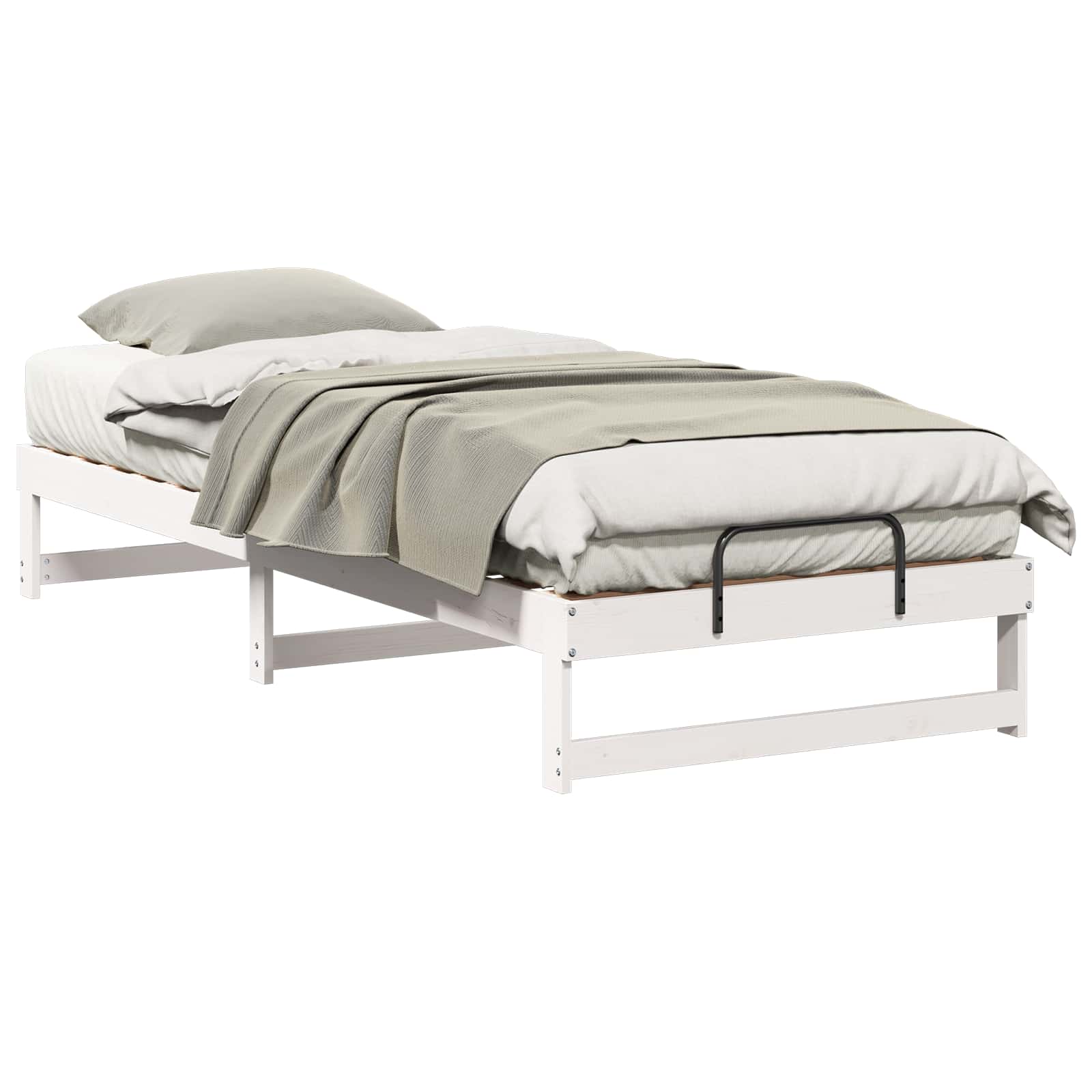 Sängram Vit 90 x 220 cm Massiv furu