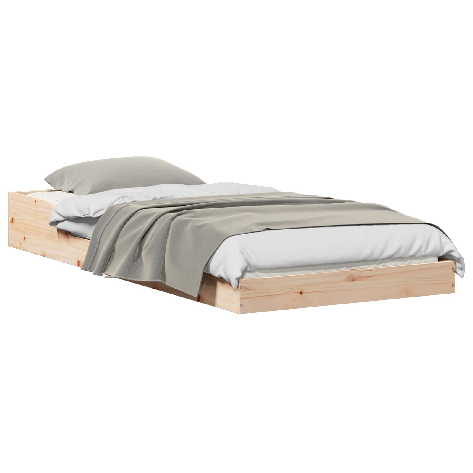 Sängram Naturfärg 75 x 190 cm Massiv furu