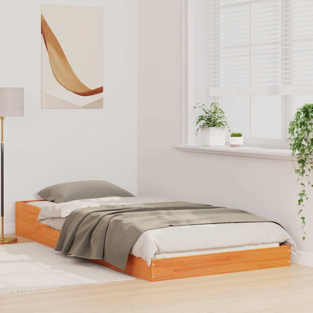 Sängram Vaxbrun 90 x 210 cm Massiv furu