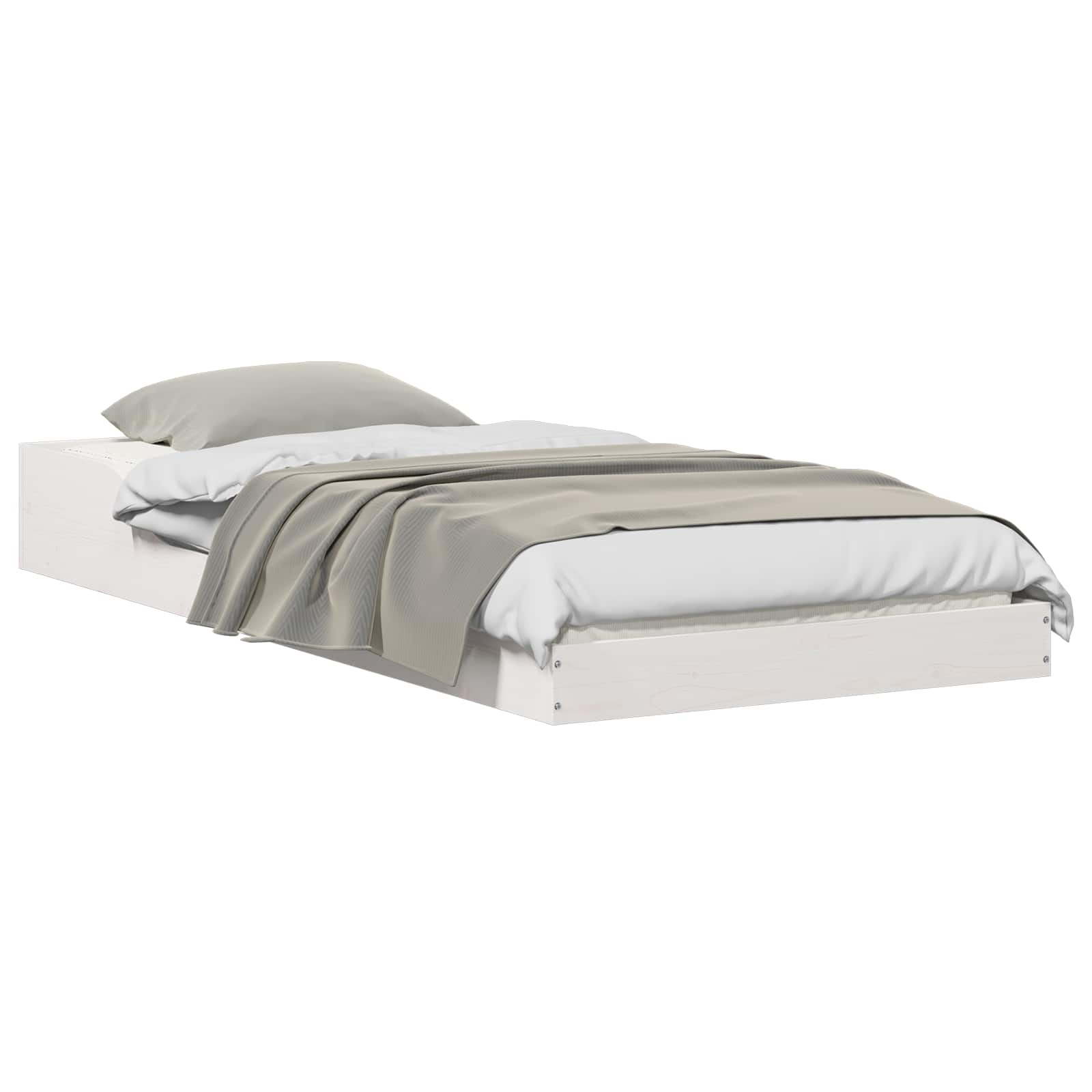 Sängram Vit 90 x 220 cm Massiv furu