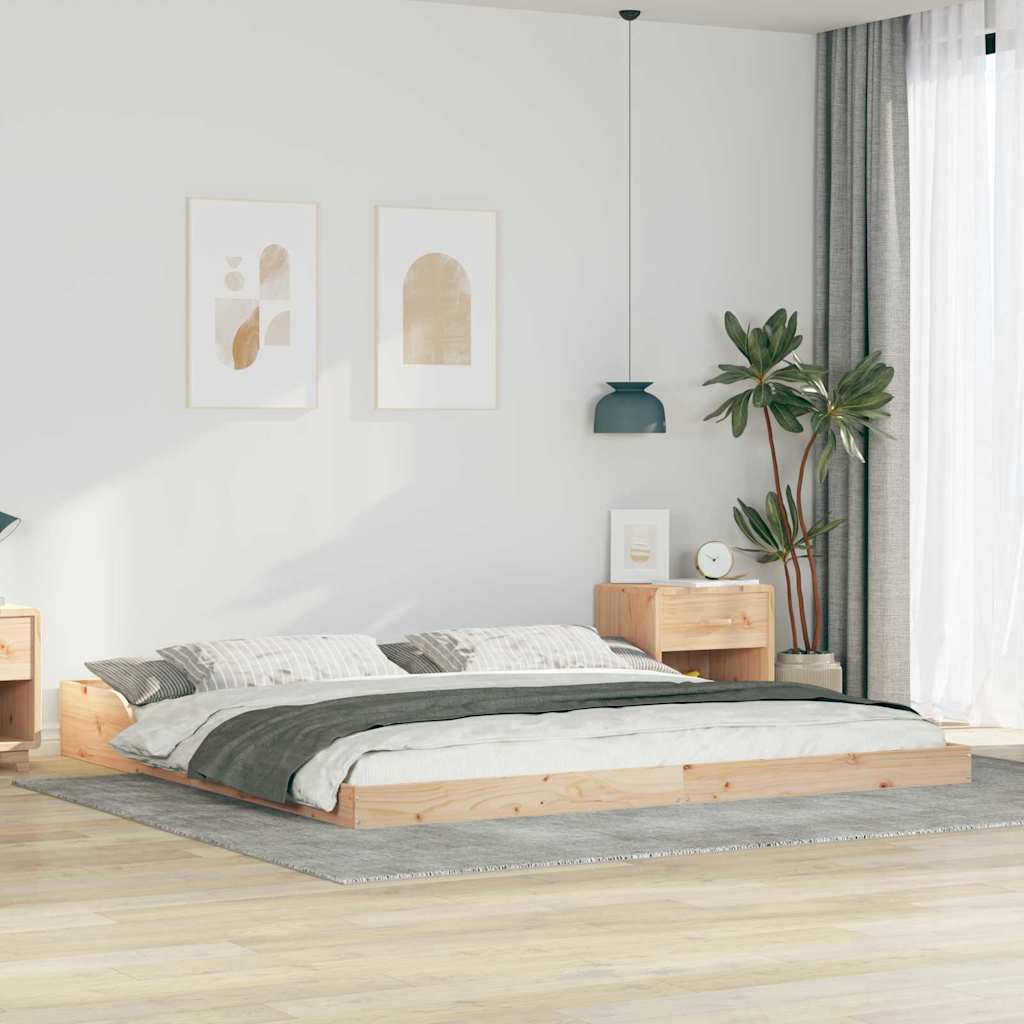 Sängram Brun 180 x 220 cm Massiv furu