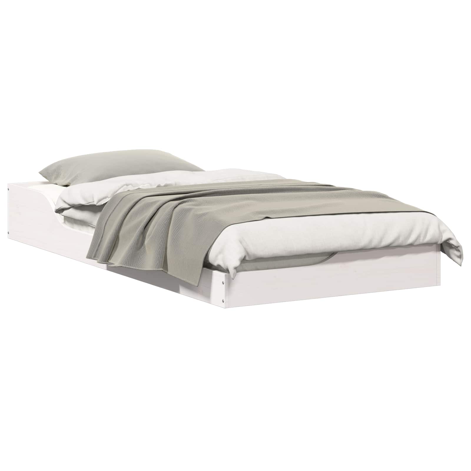 Sängram Vit 90 x 190 cm Massiv furu