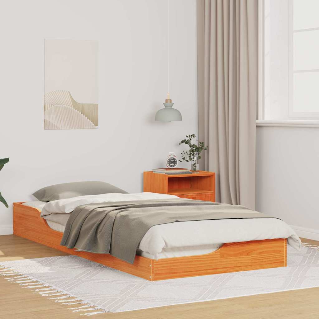 Sängram Vaxbrun 100 x 210 cm Massiv furu