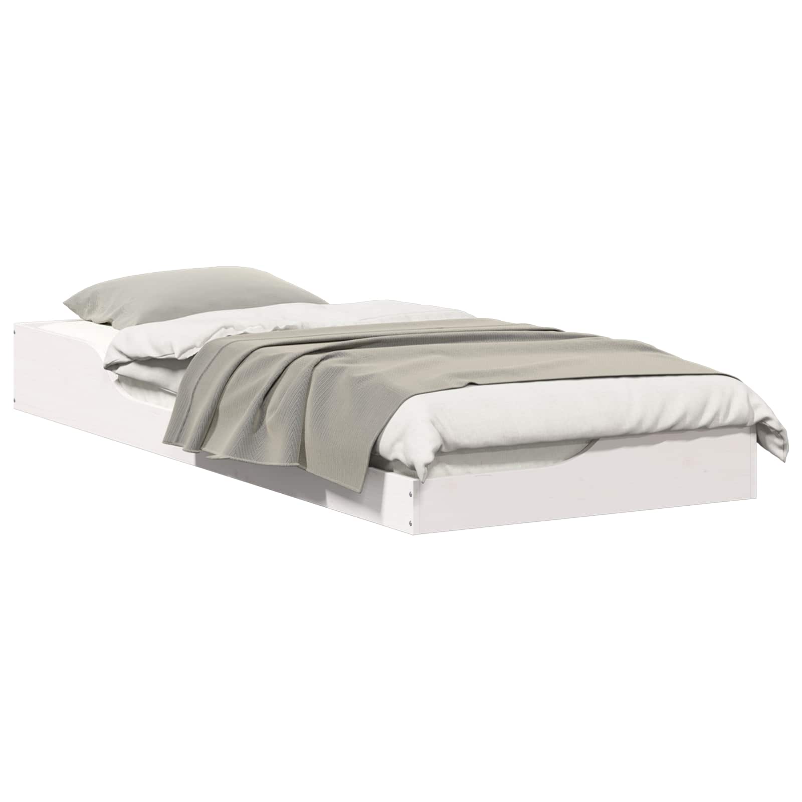 Sängram Vit 80 x 220 cm Massiv furu