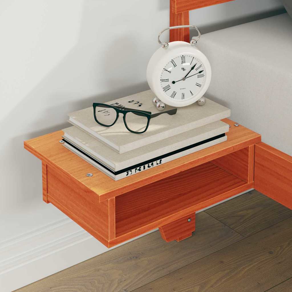 Sängram med huvudgavel Vaxbrun 160 x 200 cm Massiv furu