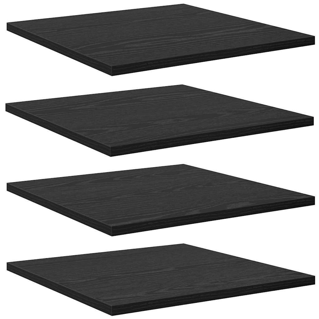 Bokhylla Bräda 4 pcs Svart 40 x 40 x 1.5 cm Konstruerat trä