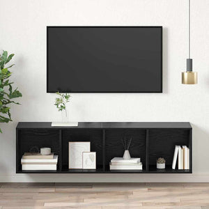 TV-bänkset Svart Ek 37 x 37 x 142,5 cm Konstruerat trä
