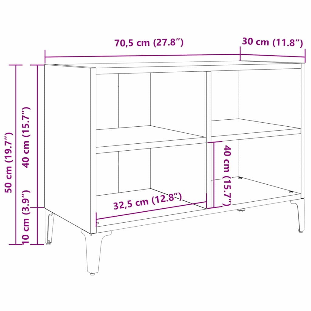 TV-bänkset Väggmonterad Svart 69,5 x 30 x 50 cm Konstruerat trä