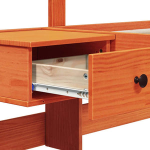 Sängram med huvudgavel Brun 150 x 200 cm Massiv furu