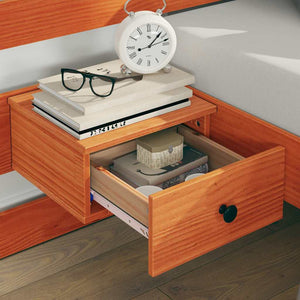 Sängram med huvudgavel Brun 135 x 190 cm Massiv furu