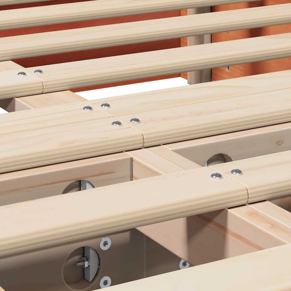 Sängram Vaxbrun 140 x 190 cm Massiv furu