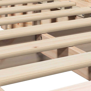 Sängram Brun 90 x 200 cm Massiv furu